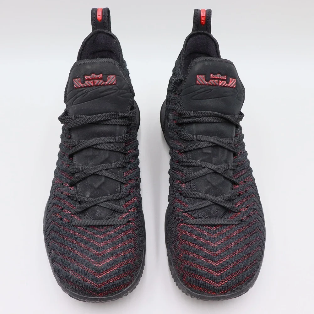 Nike LeBron 16 Fresh Bred Mens Size 12 Black Red Basketball Sneakers AO2588-002